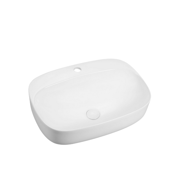 White Rectangle Countertop Basin 590*420*155mm - Ceramic-163A