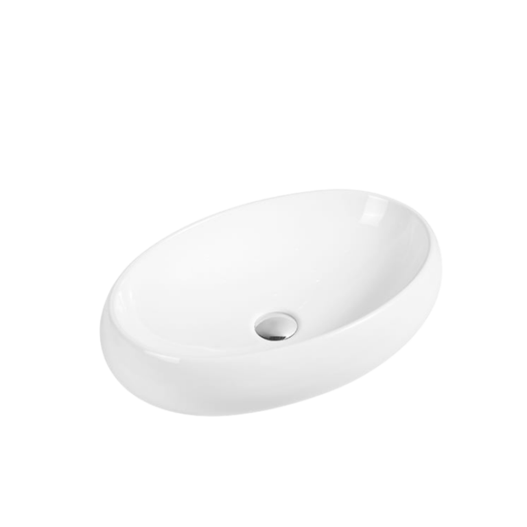 Bathroom Oval Counter Top White Ceramic Basin-201