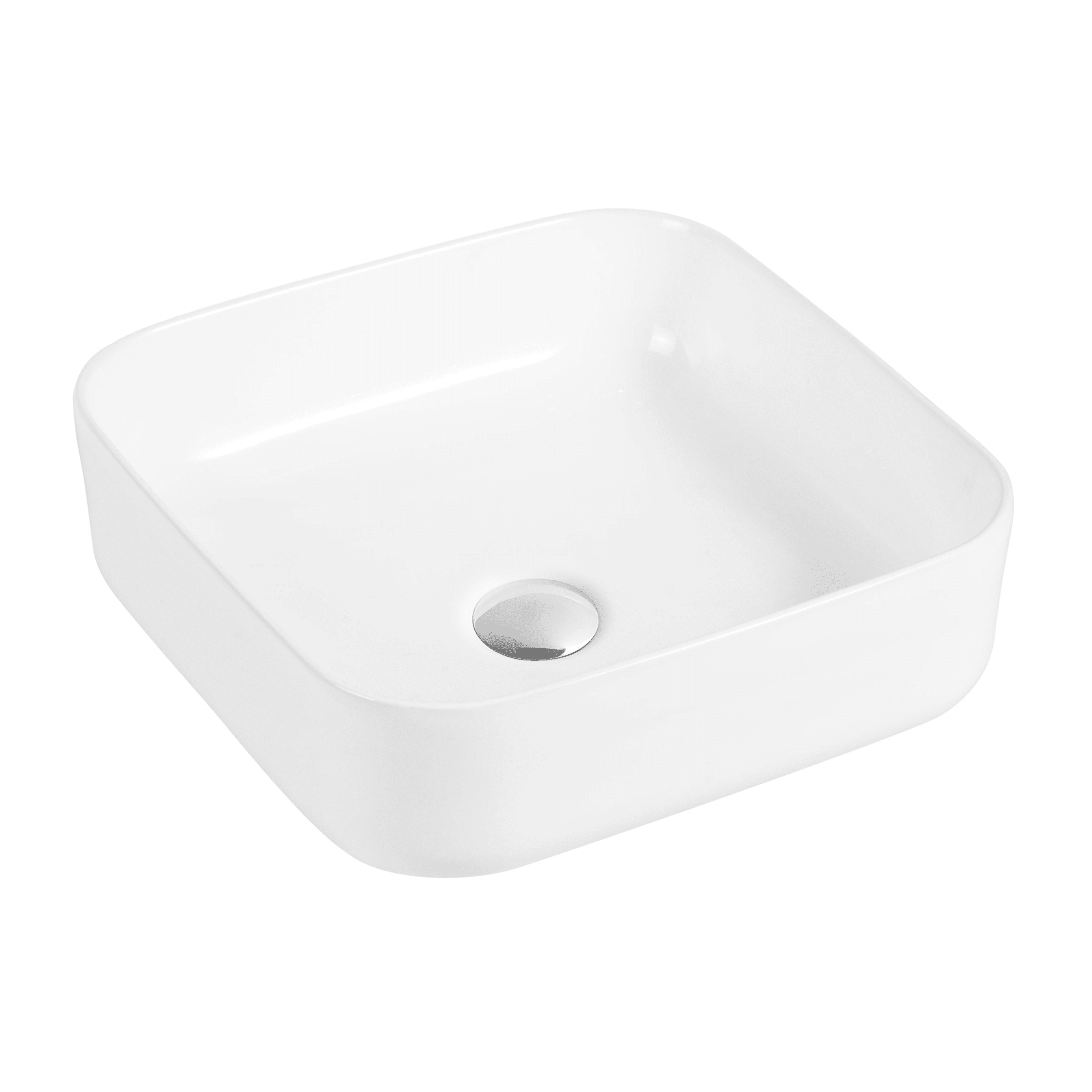 390*390*140mm Above Counter Square White Ceramic Basin Counter Top Wash ...