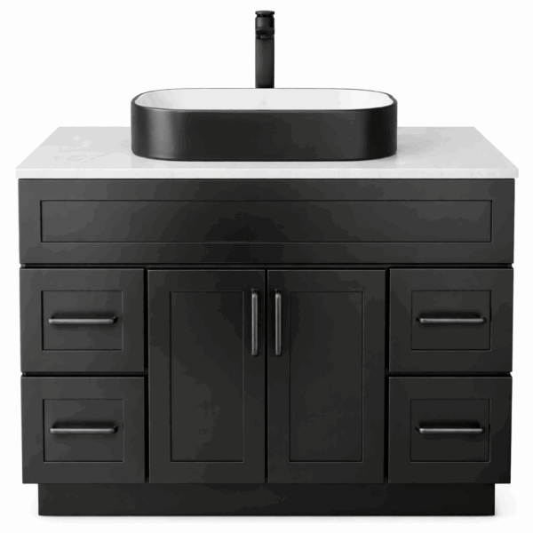 Freestanding Vanity 1200mm Black Solid Wood