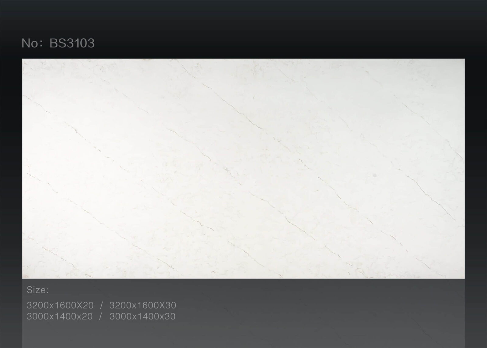 White marble countertop with subtle veining, product code 3103.