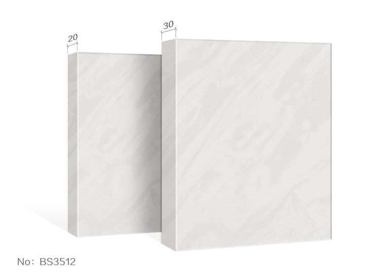 Marble-patterned kitchen panels with dimensions labeled 20 and 30.