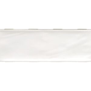Matte white wave tile, rectangular, minimalist design.