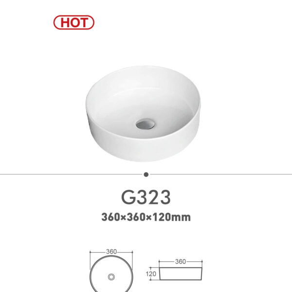 white Round Basin Countertop Sinks G323