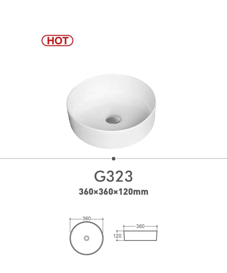 white Round Basin Countertop Sinks G323