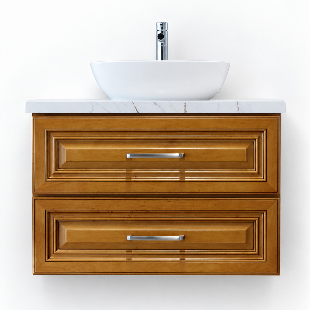 Classic Oak Wall Hung Vanity 800mm – Solid Wood (NEW) – front product view