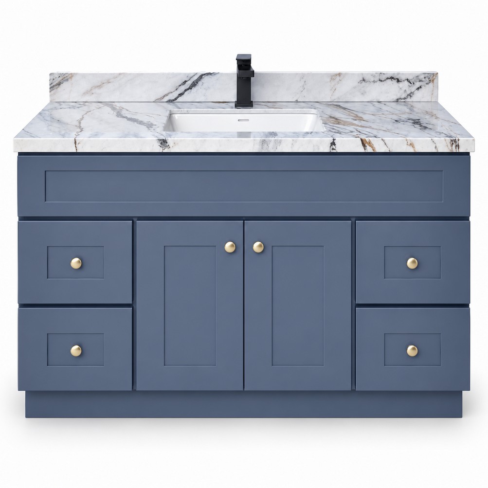 Dark Grey Freestanding Vanity 1200mm – Solid Wood – front product view