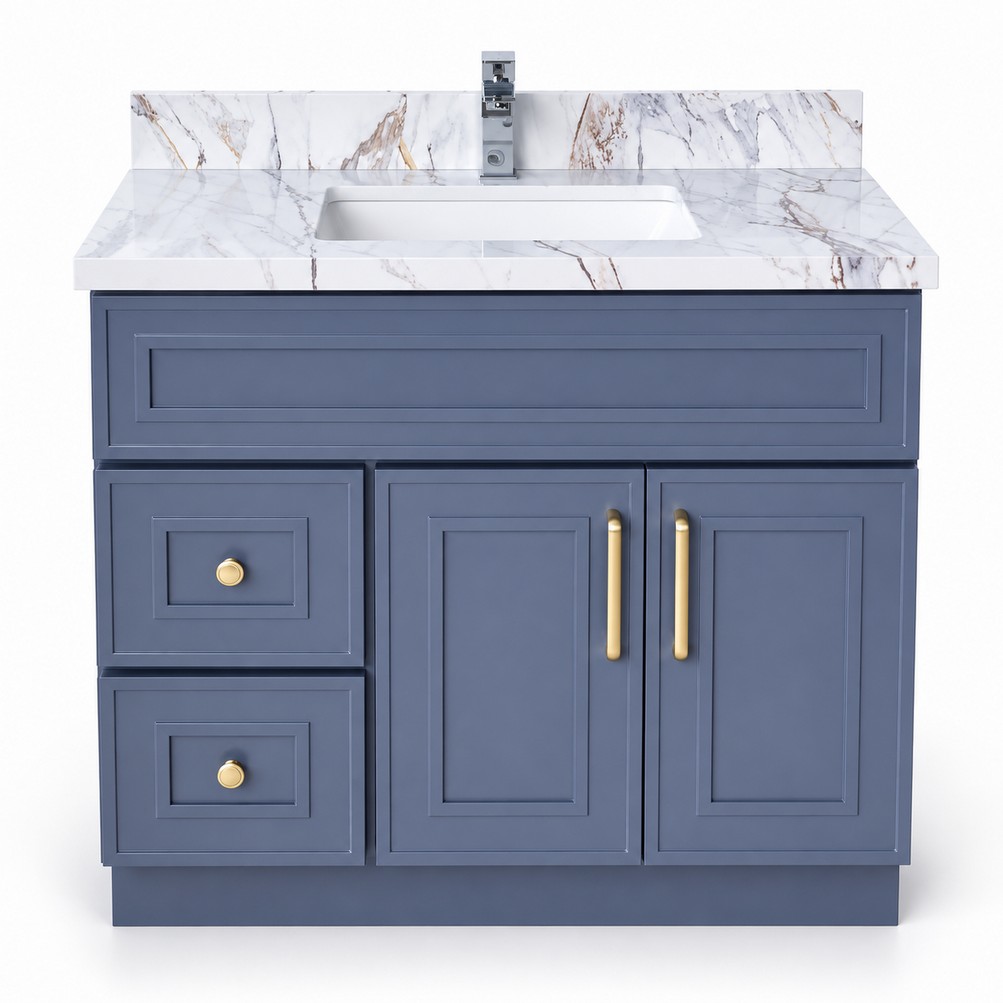 Dark Grey Freestanding Vanity 900mm – front product view