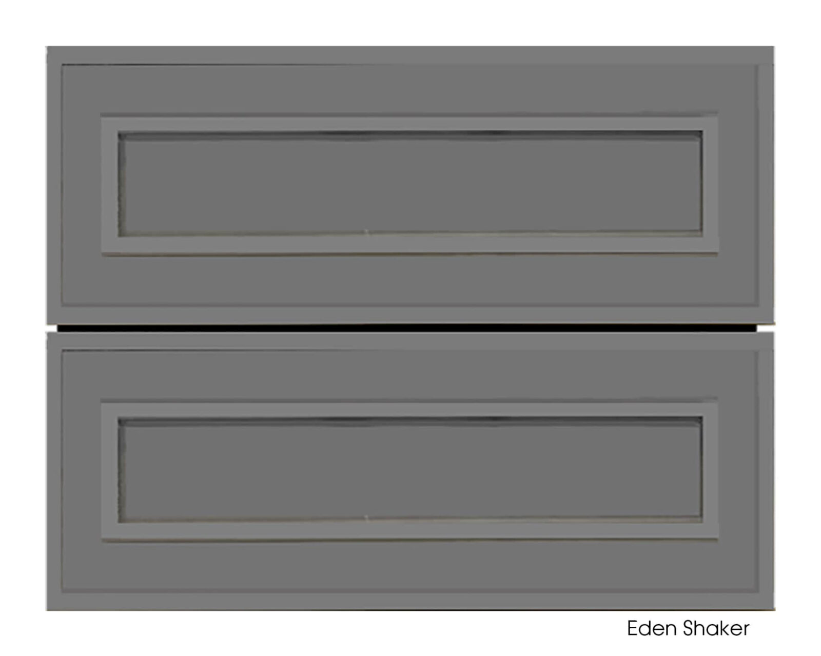 Grey vanity cabinet with two drawers, Eden Shake design.
