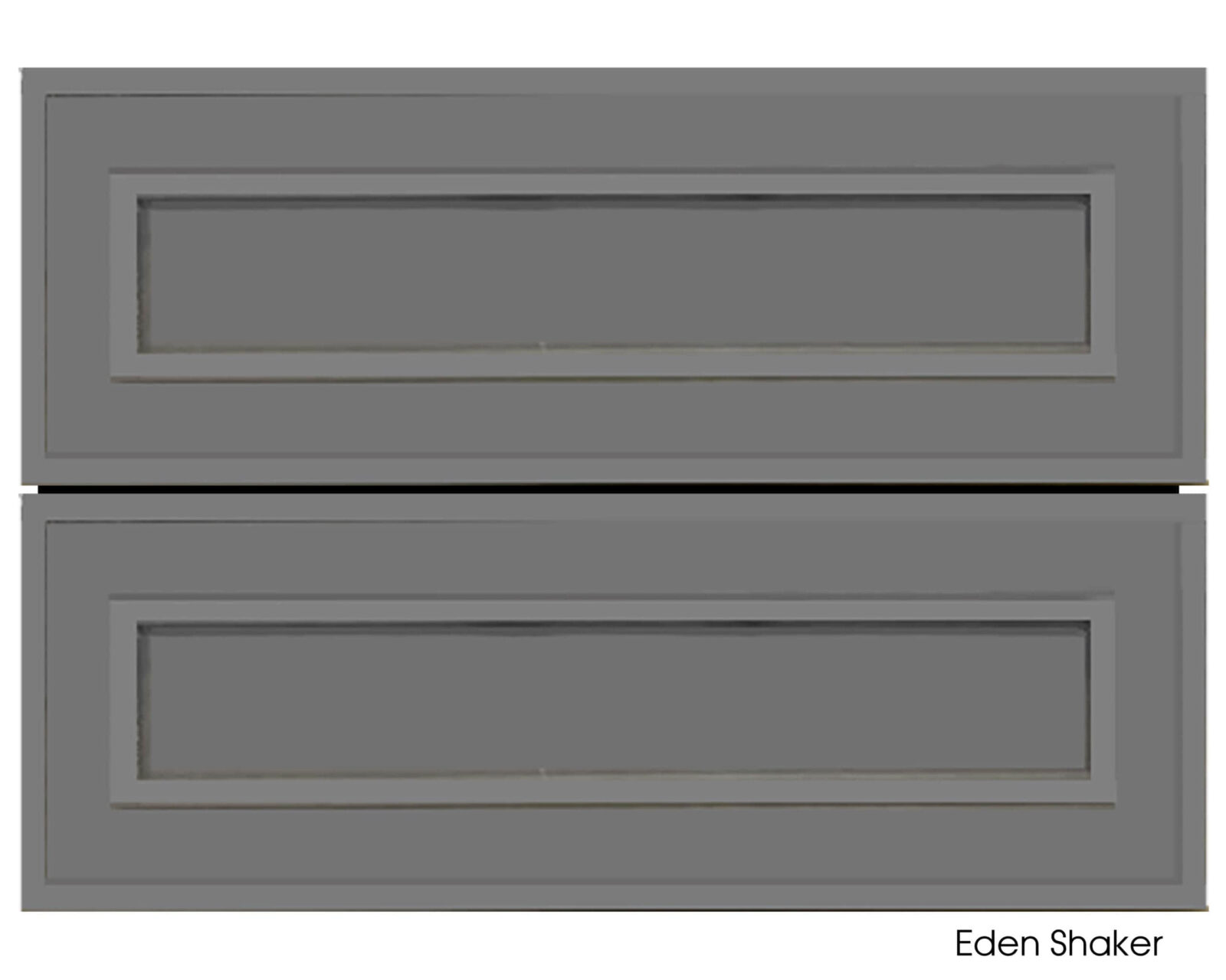 Grey vanity cabinet with two drawers, Eden Shaker style.