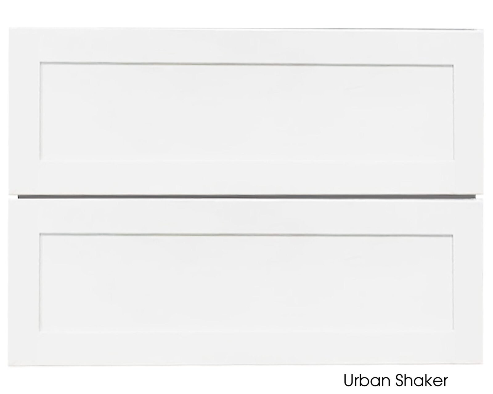 White Urban Shaker vanity with two drawers, 900mm width.