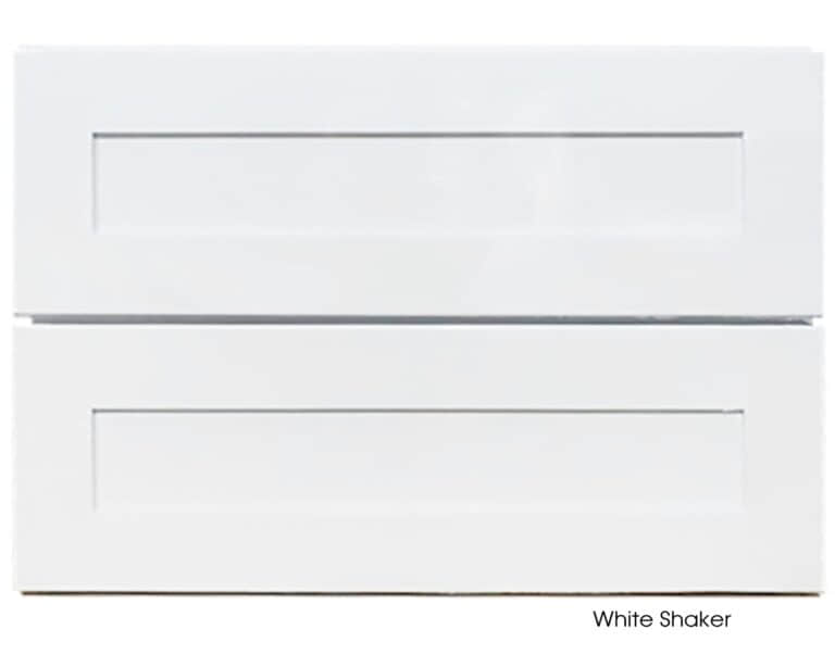 White shaker-style vanity with two drawers, 900mm width.