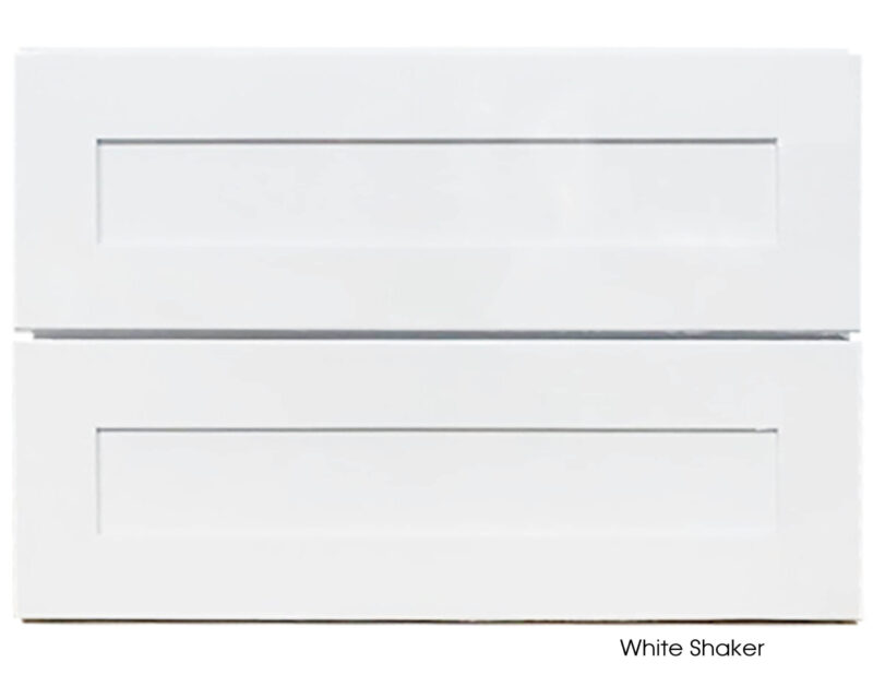 White shaker-style vanity with two drawers, 900mm width.