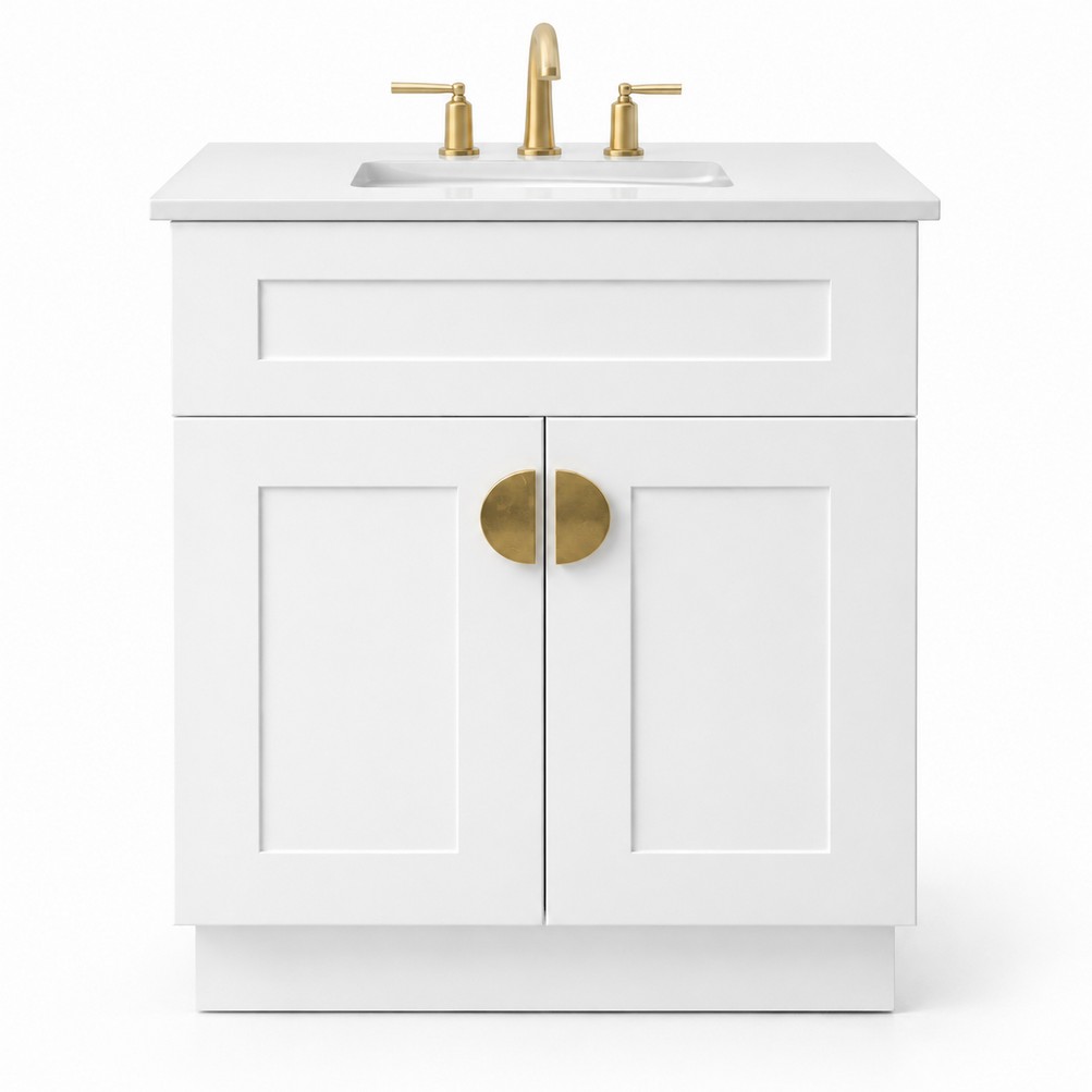 White Freestanding Vanity 600mm – front product view