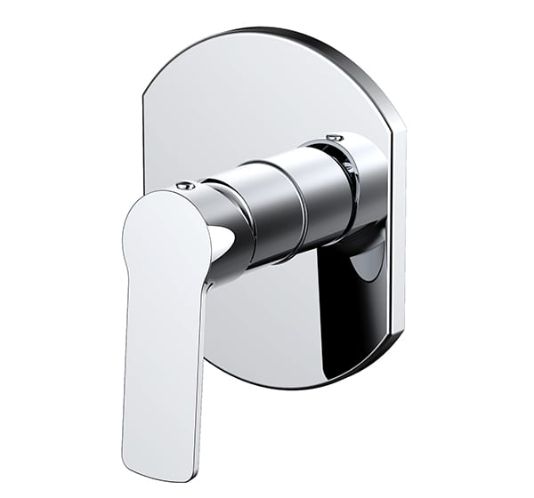Chrome shower mixer with modern design and sleek finish.