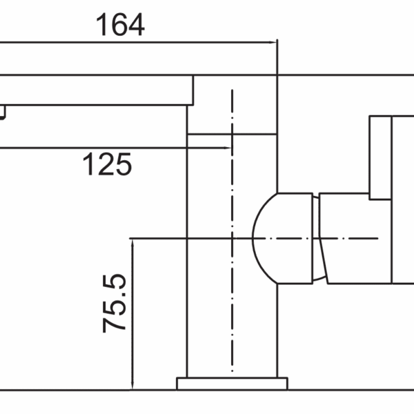 Technical drawing of a kitchen sink plumbing system.