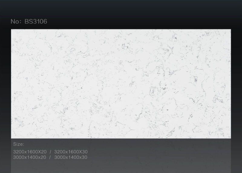 White marble countertop with subtle gray veining, model BS3106.