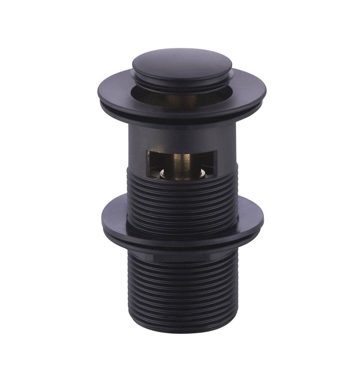 A38-MB Black matte basin waste with overflow for bathroom sinks.