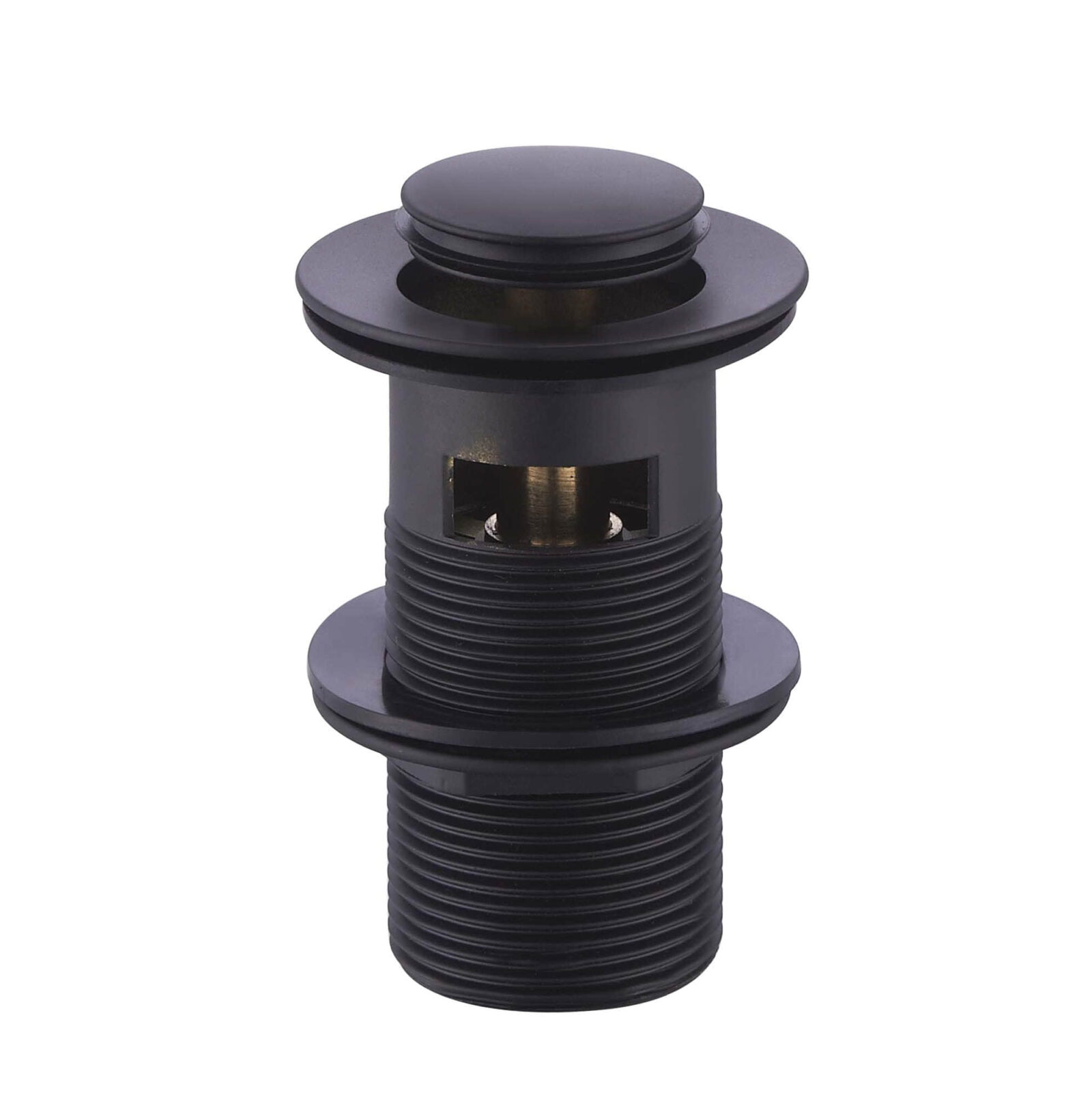 A38-MB Black matte basin waste with overflow for bathroom sinks.