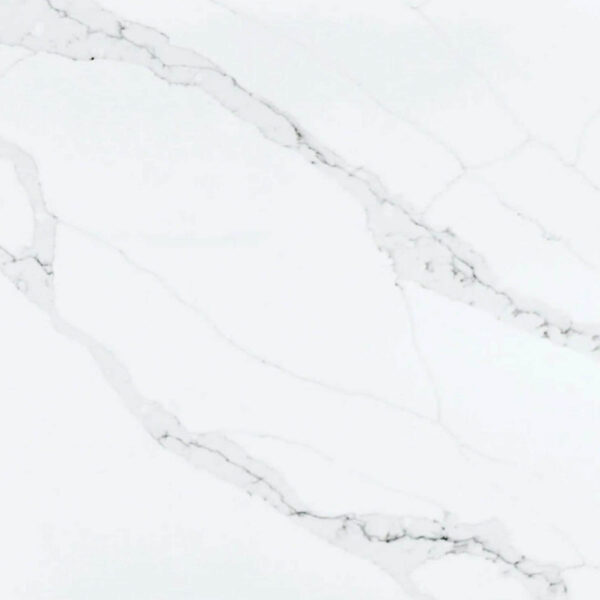 Calacatta Belleza engineered stone slab with gray veining, labeled H8207.