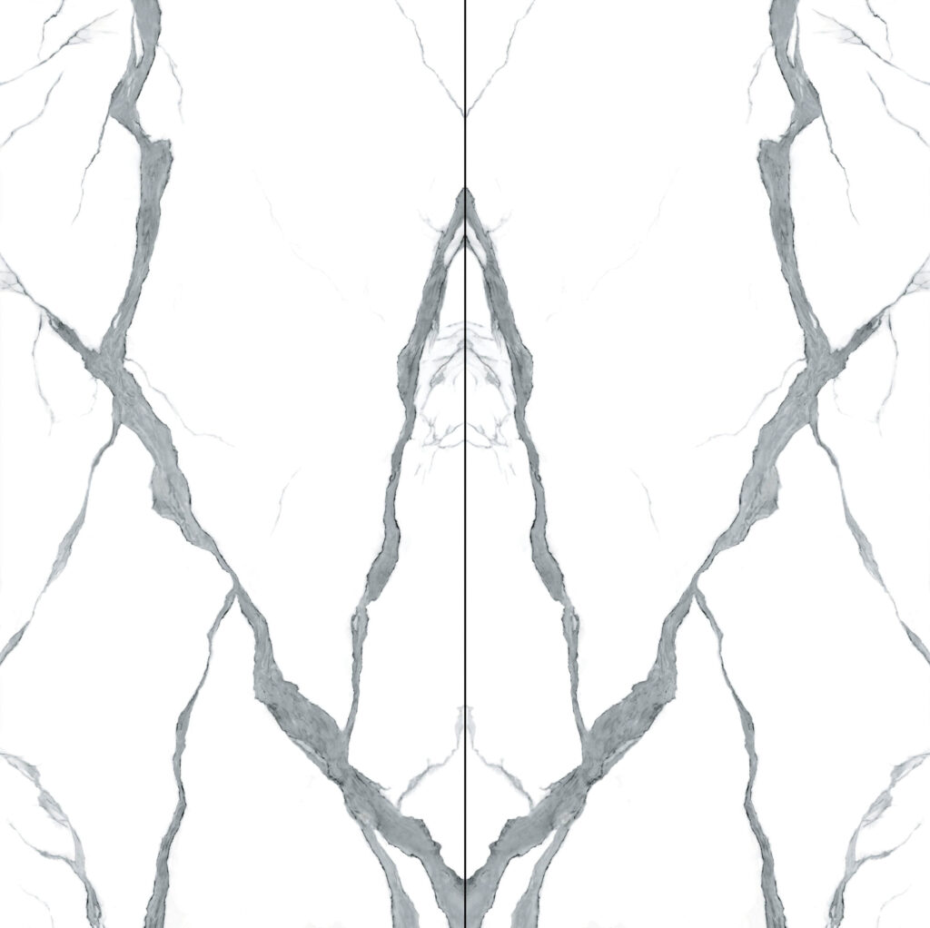Marble countertop with gray veining pattern.