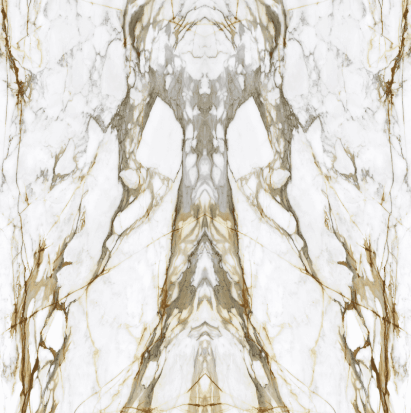 Marble slab with gold and gray veining pattern.