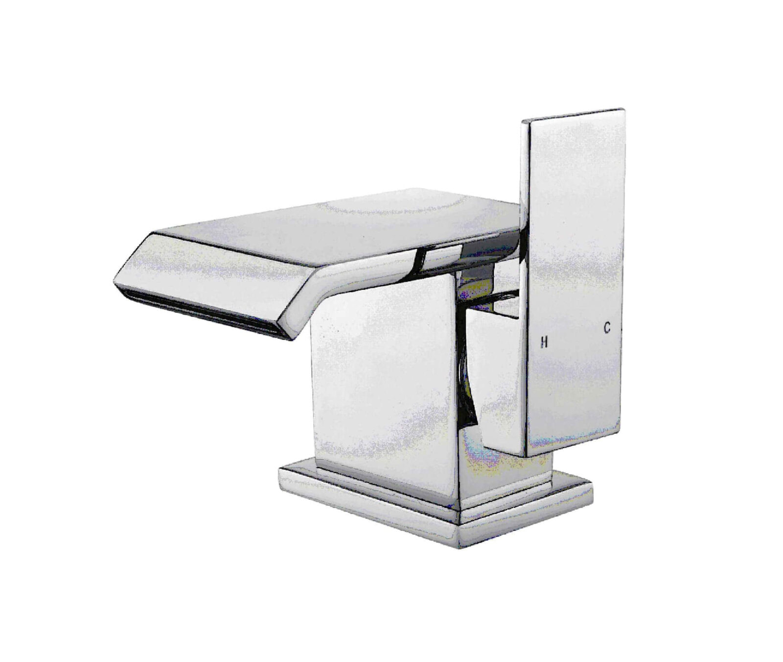 JT01016 Modern chrome kitchen faucet with hot and cold indicators.