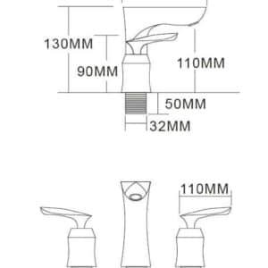 Technical drawing of a faucet with dimensions in millimeters.