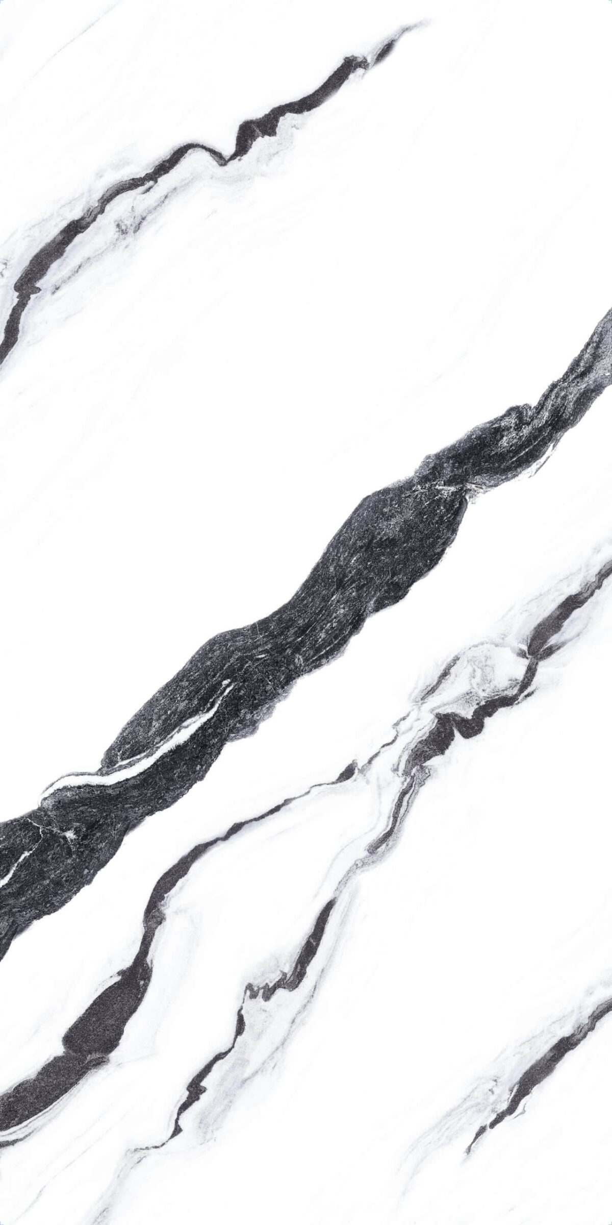 White marble surface with black veining, Panda White design.