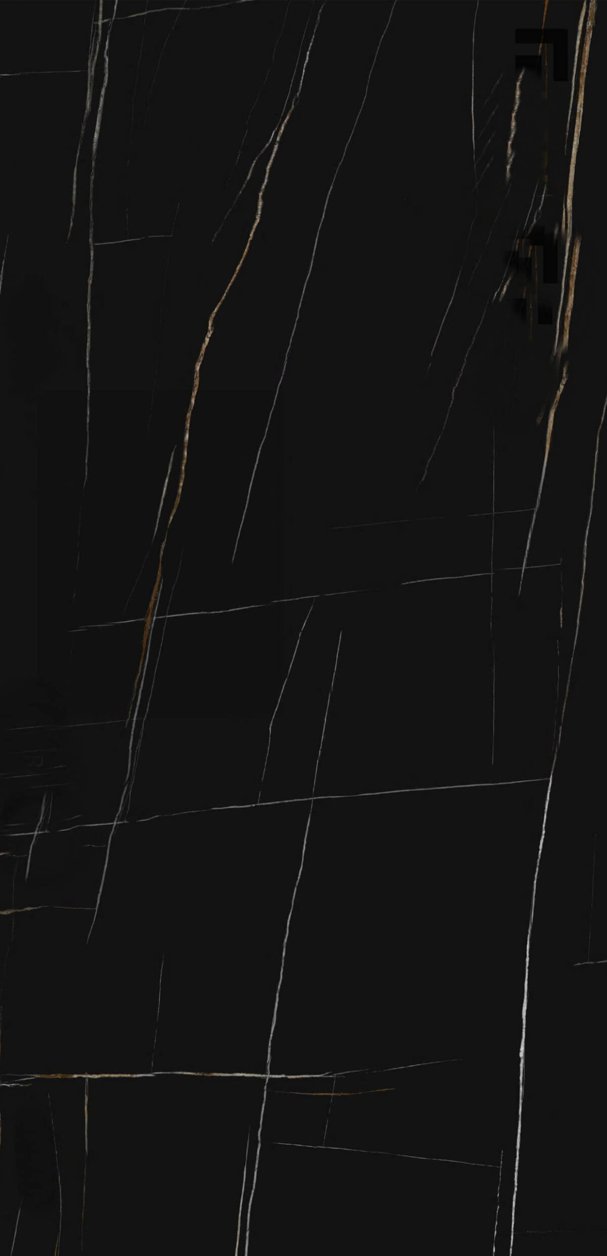 Sintered Stone Sahara Nero with dark surface and light veining.